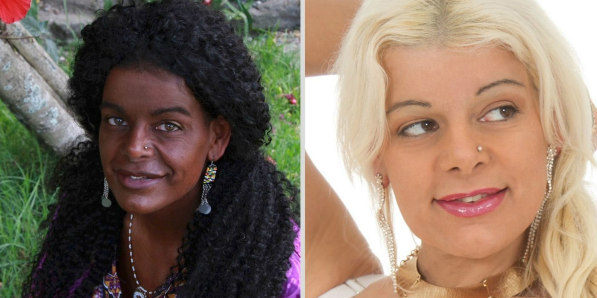 Stunning blonde transformed herself into an African bombshell
