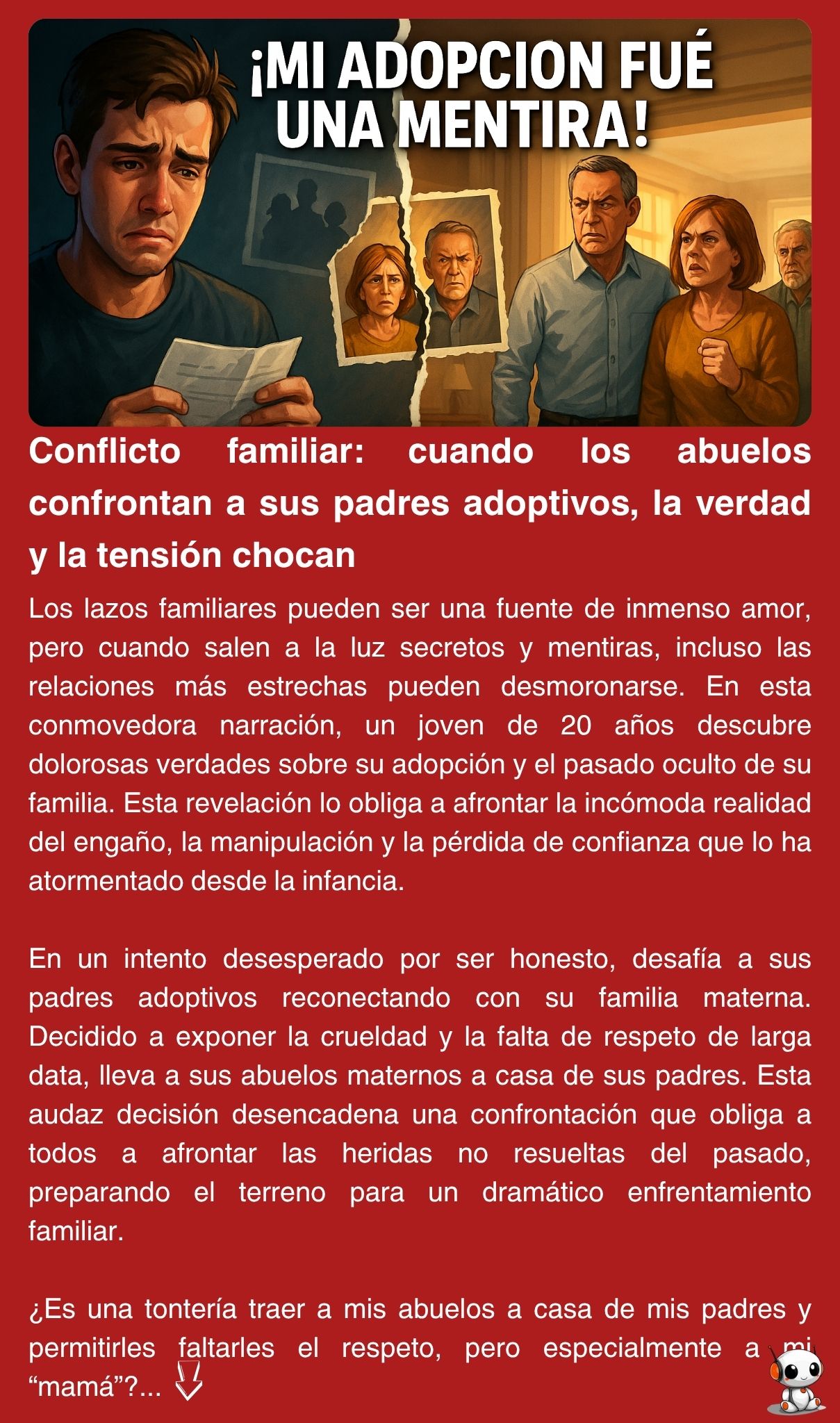 Conflicto familiar: cuando los abuelos confrontan a sus padres adoptivos, la verdad y la tensión chocan
