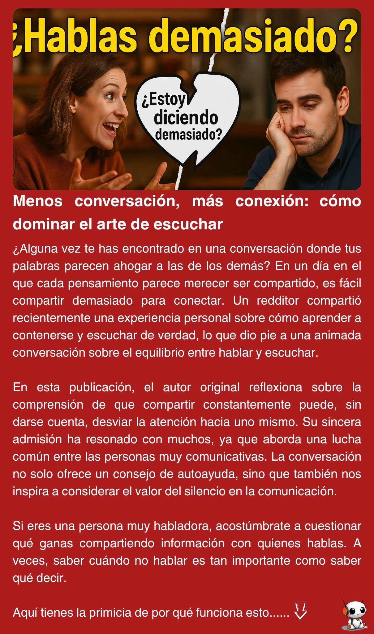 Menos conversación, más conexión: cómo dominar el arte de escuchar.