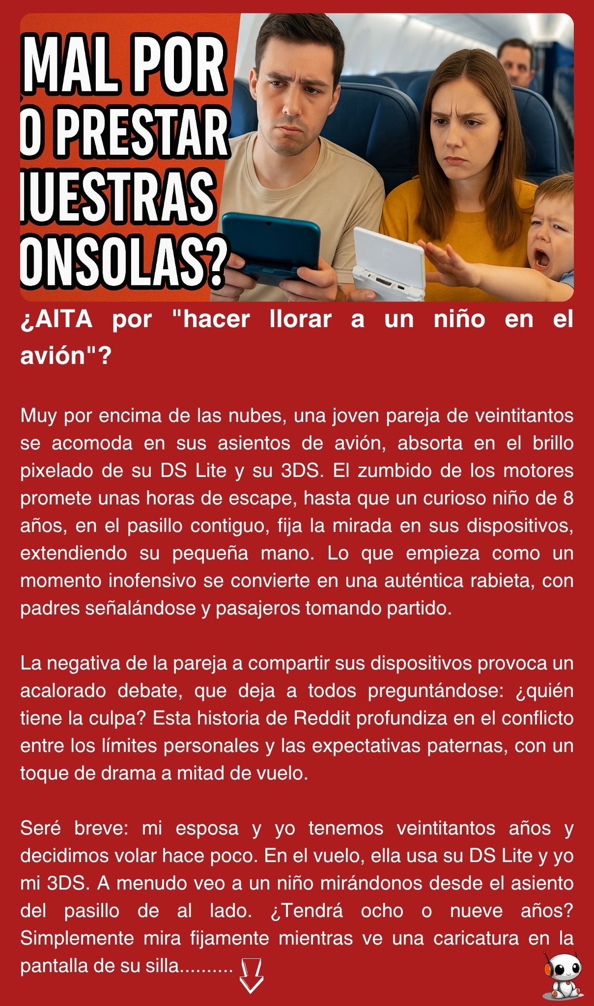 ¿AITA por “hacer llorar a un niño en el avión”?