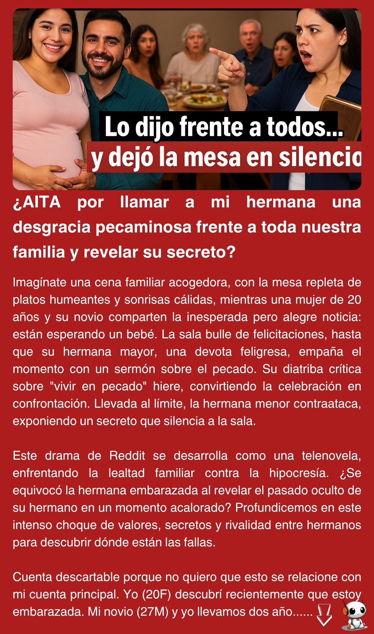 ¿AITA por llamar a mi hermana una desgracia pecaminosa frente a toda nuestra familia y revelar su secreto?