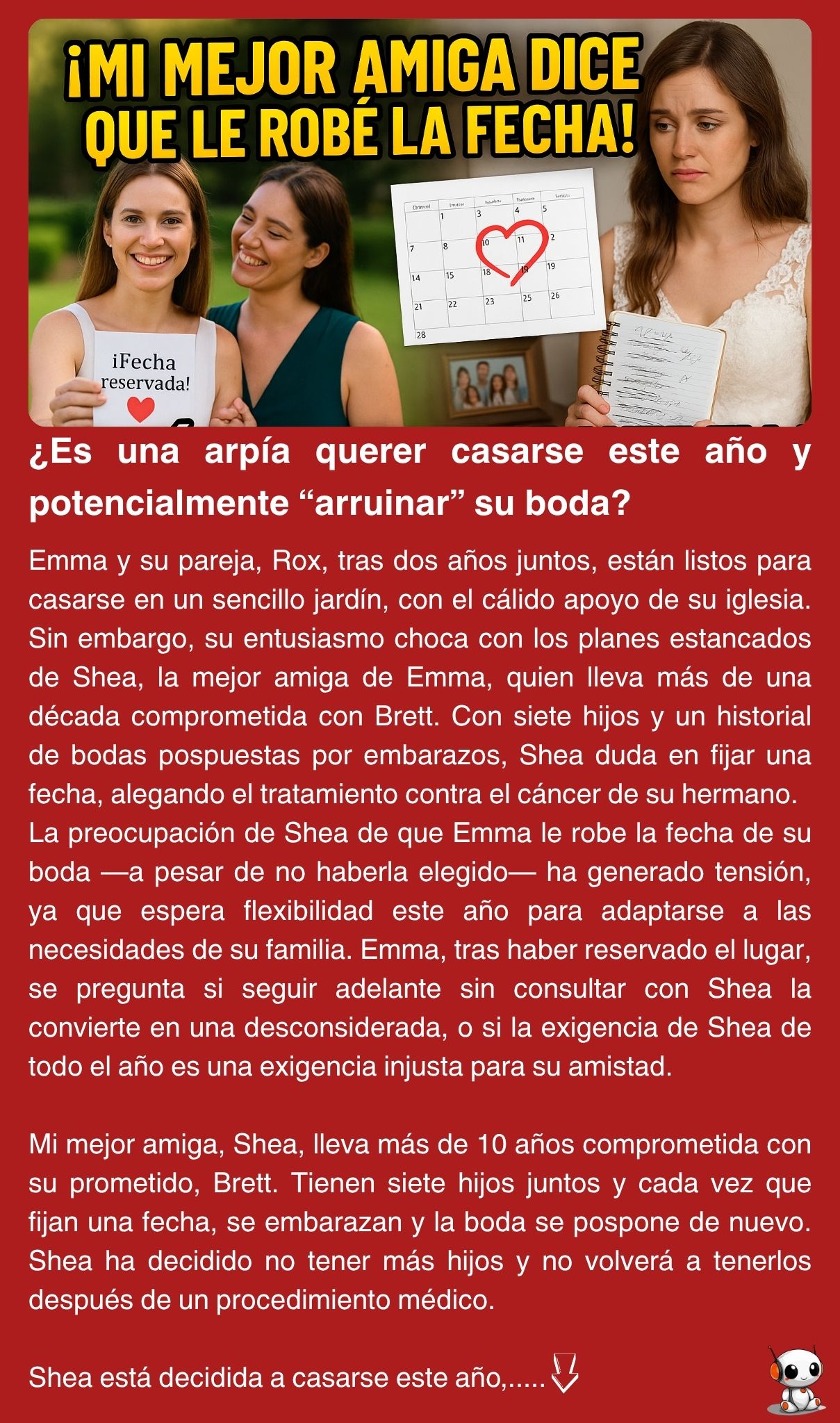 ¿Es una arpía querer casarse este año y potencialmente “arruinar” su boda?