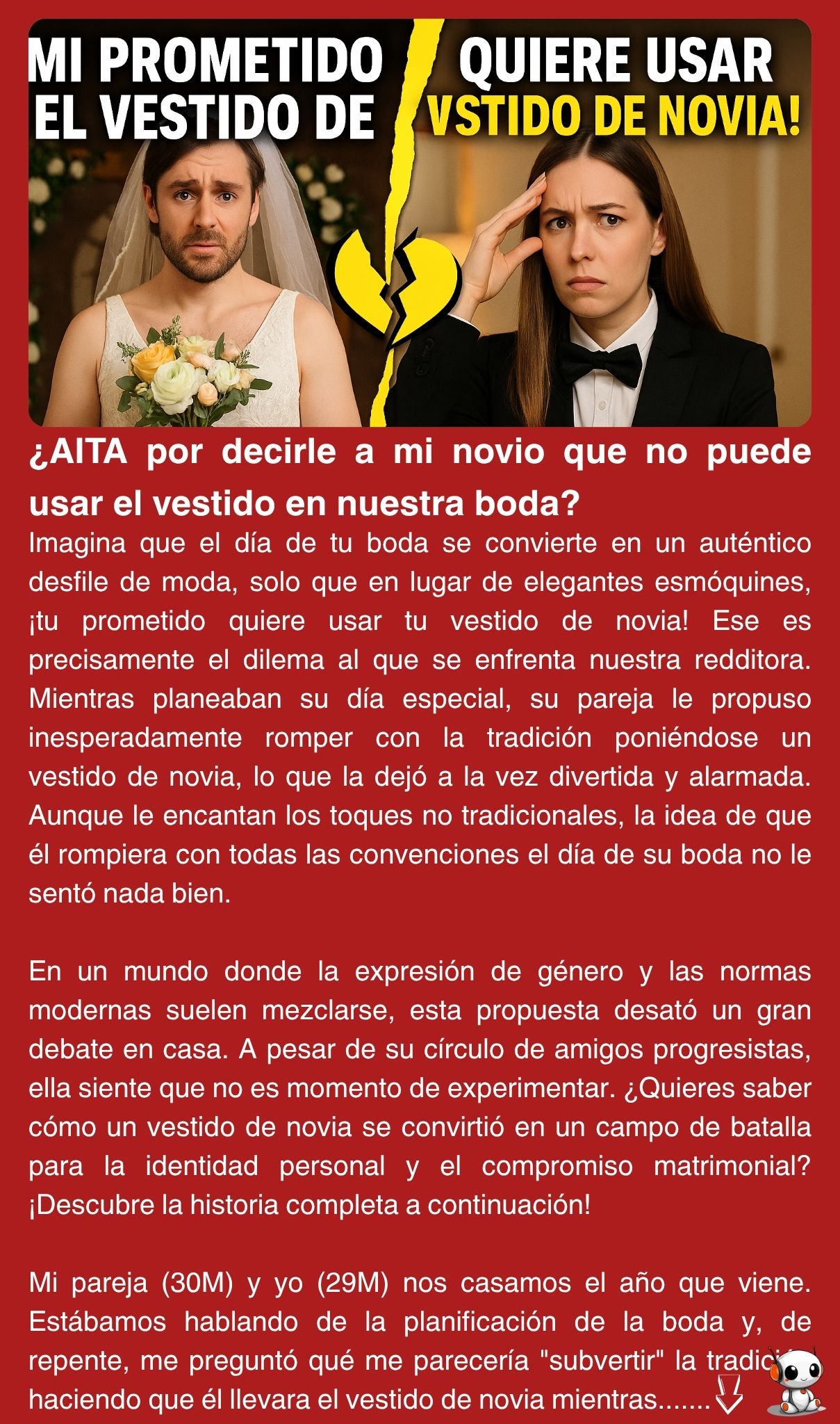 ¿AITA por decirle a mi novio que no puede usar el vestido en nuestra boda?