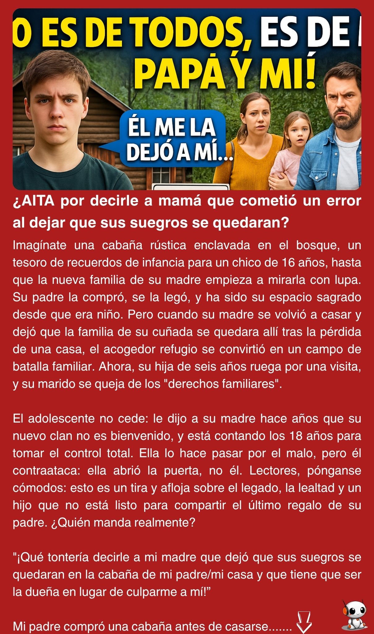 ¿AITA por decirle a mamá que cometió un error al dejar que sus suegros se quedaran?
