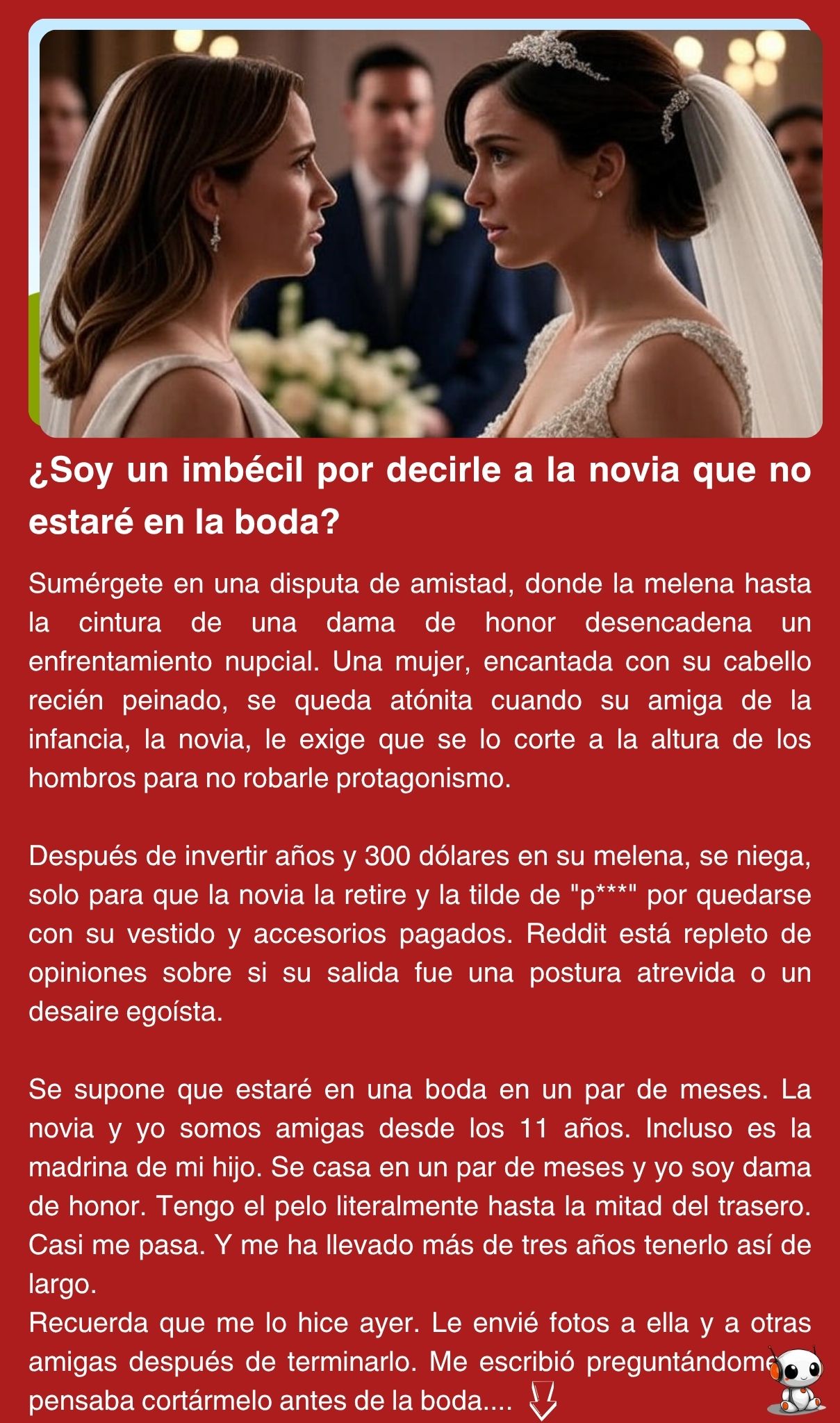 ¿Soy un imbécil por decirle a la novia que no estaré en la boda?