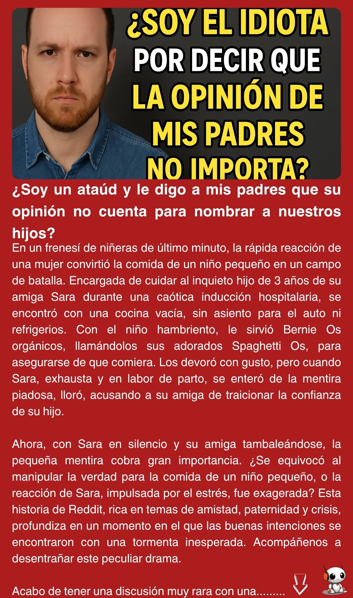 ¿Soy un ataúd y le digo a mis padres que su opinión no cuenta para nombrar a nuestros hijos?