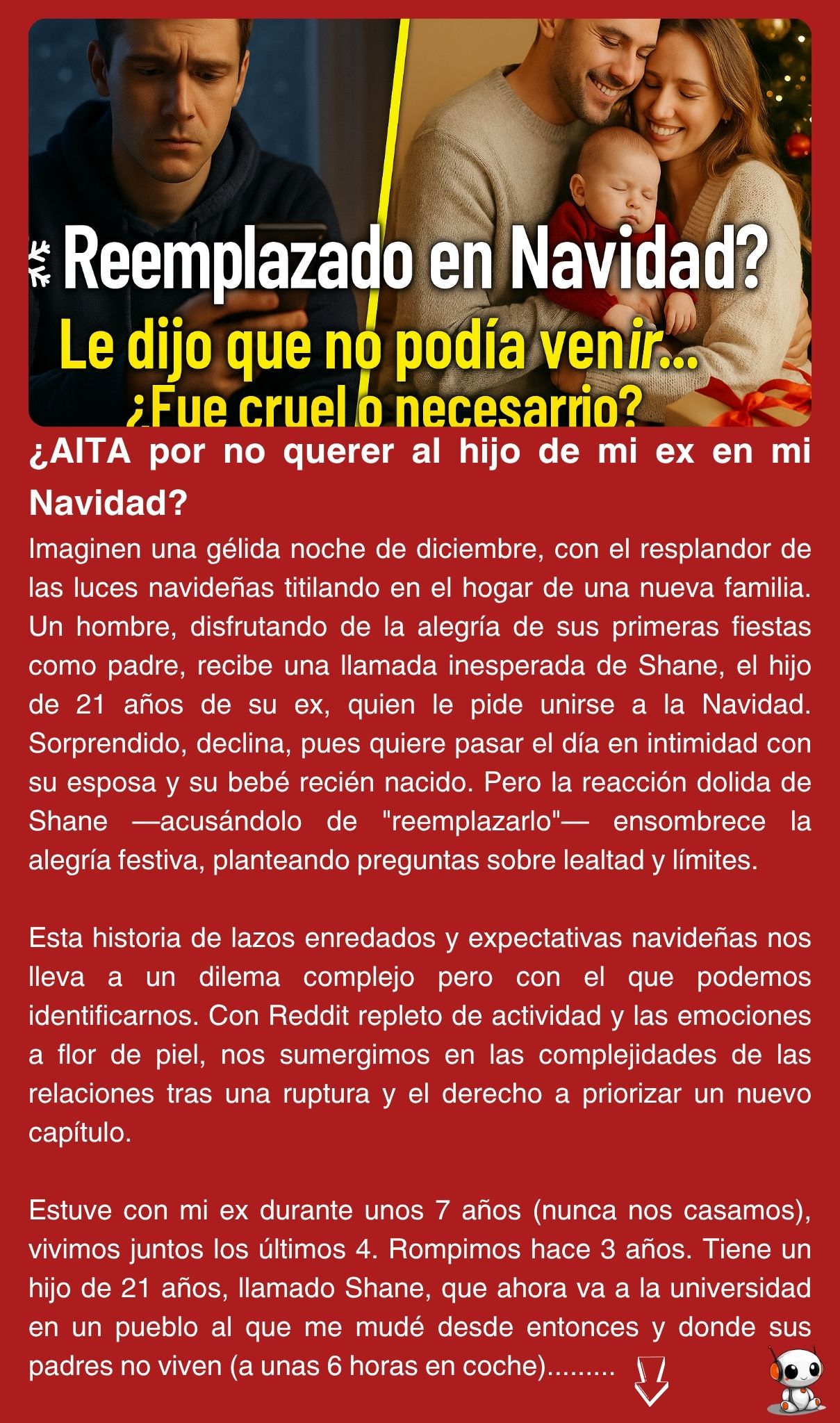 ¿AITA por no querer al hijo de mi ex en mi Navidad?