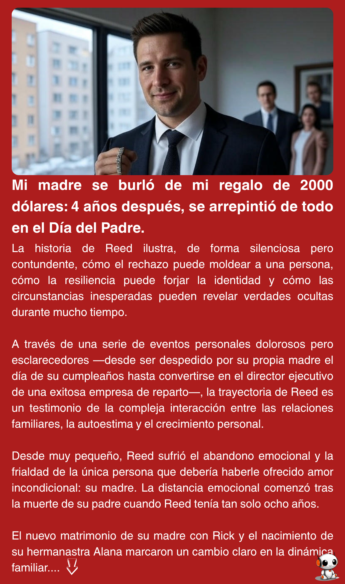 Mi madre se burló de mi regalo de 2000 dólares: 4 años después, se arrepintió de todo en el Día del Padre.