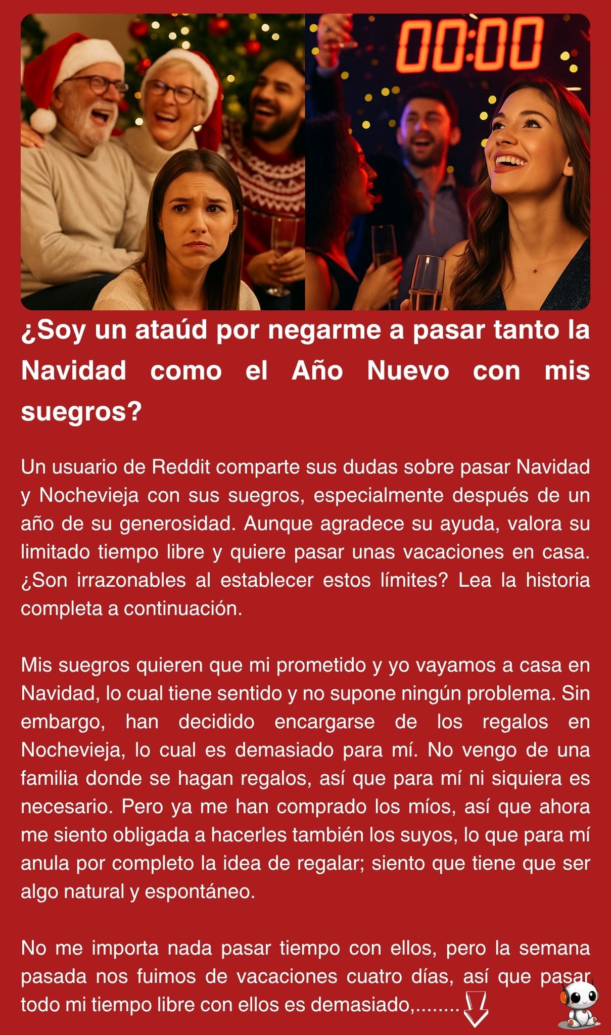 ¿Soy un ataúd por negarme a pasar tanto la Navidad como el Año Nuevo con mis suegros?