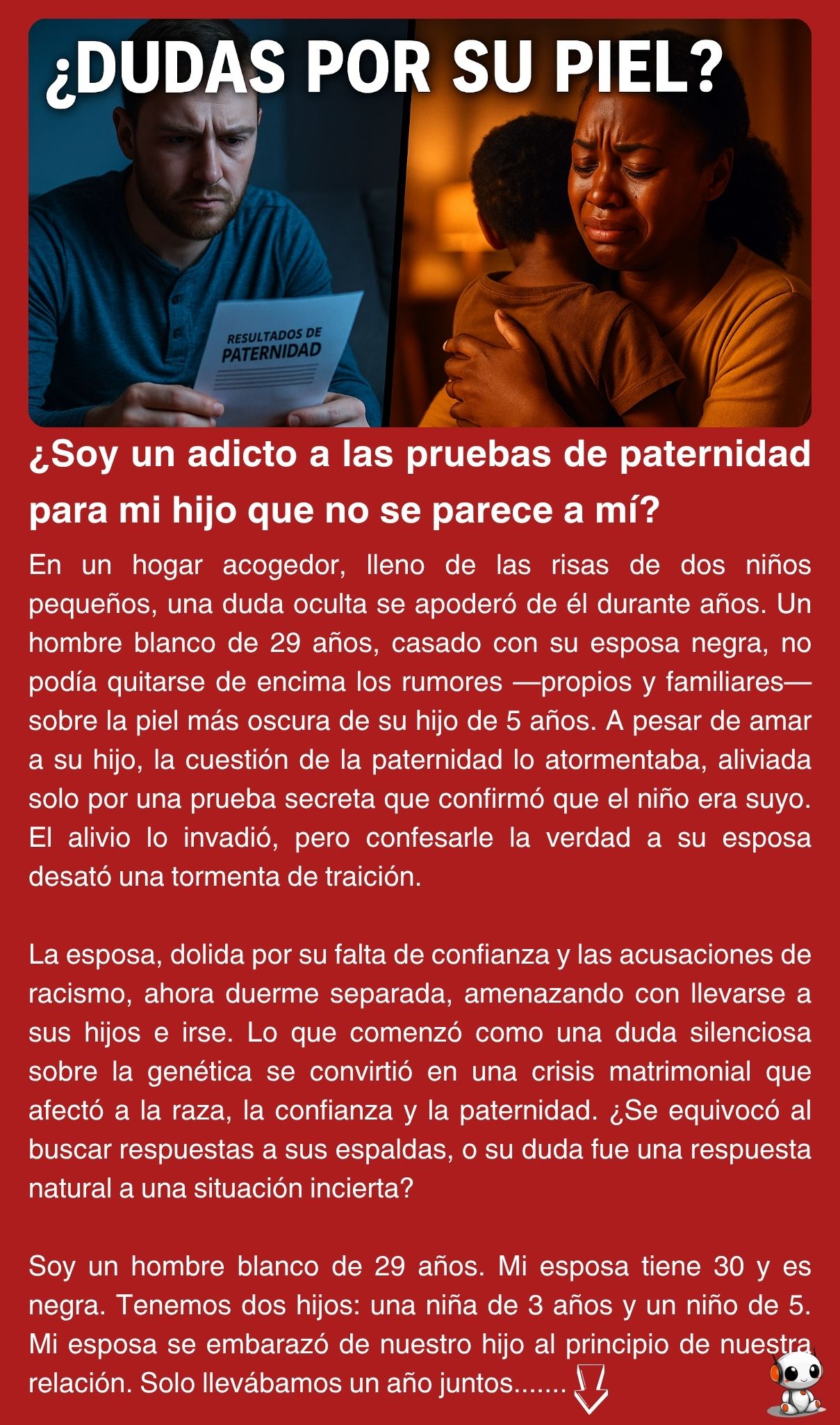 ¿Soy un adicto a las pruebas de paternidad para mi hijo que no se parece a mí?
