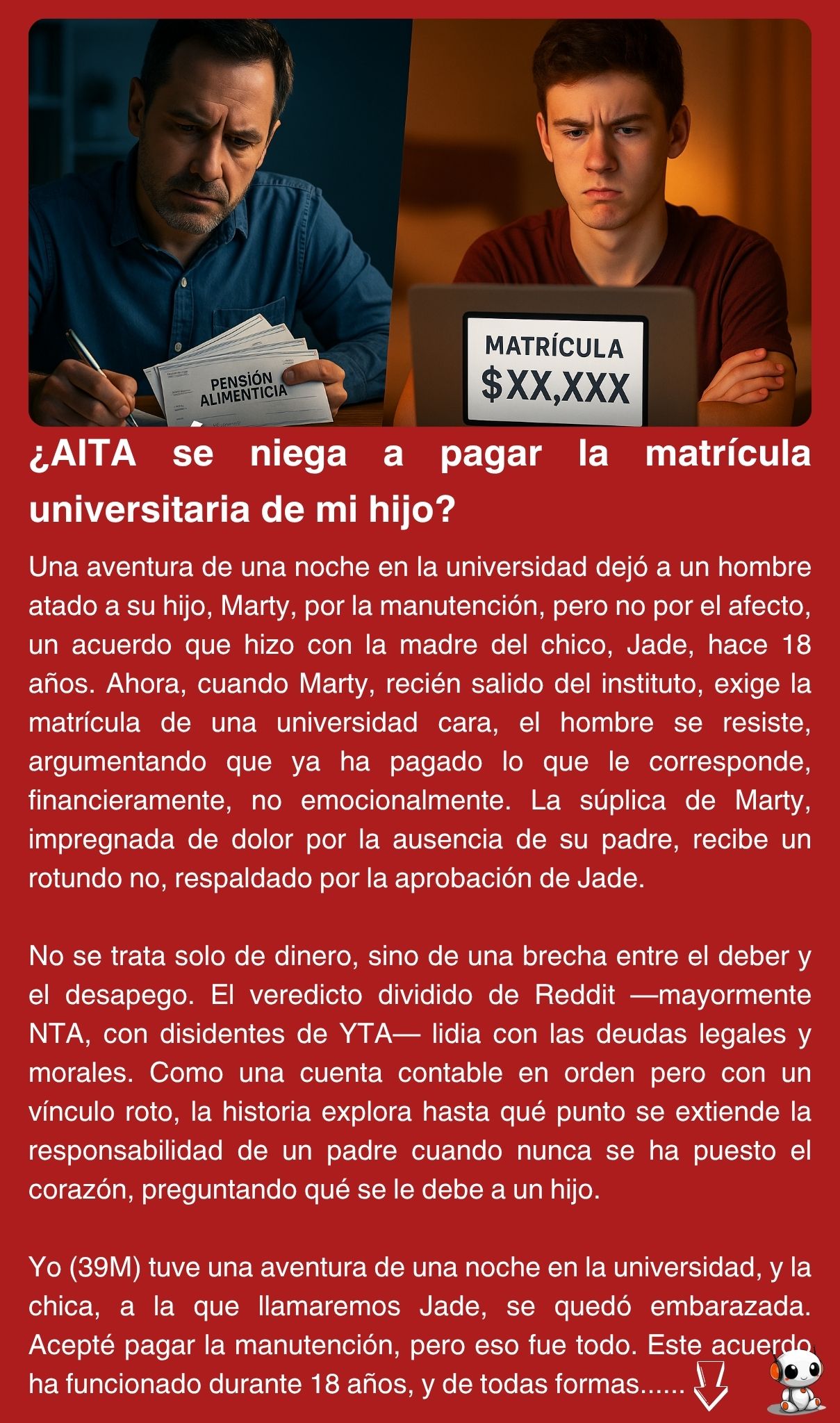 ¿AITA se niega a pagar la matrícula universitaria de mi hijo?