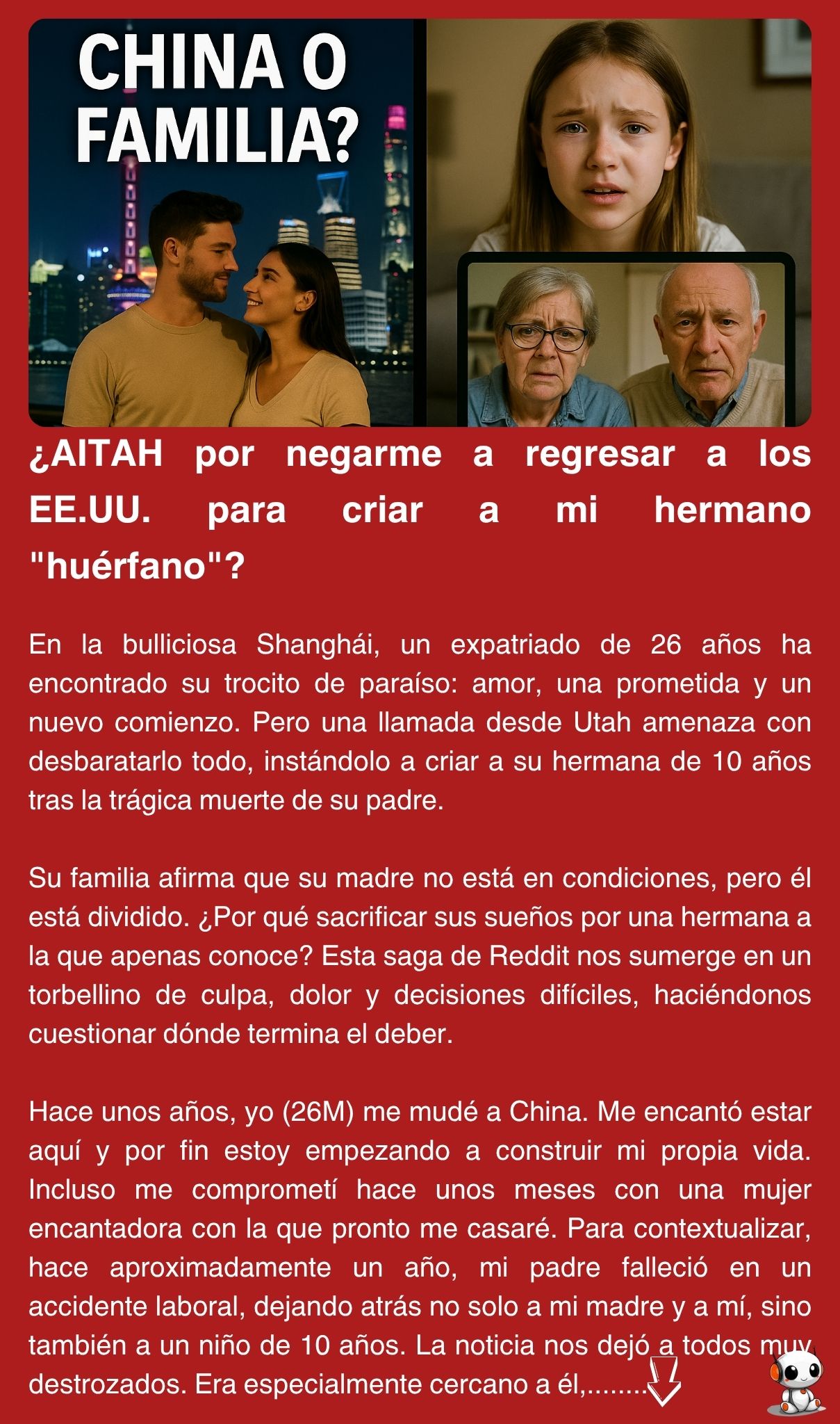 ¿AITAH por negarme a regresar a los EE.UU. para criar a mi hermano “huérfano”?