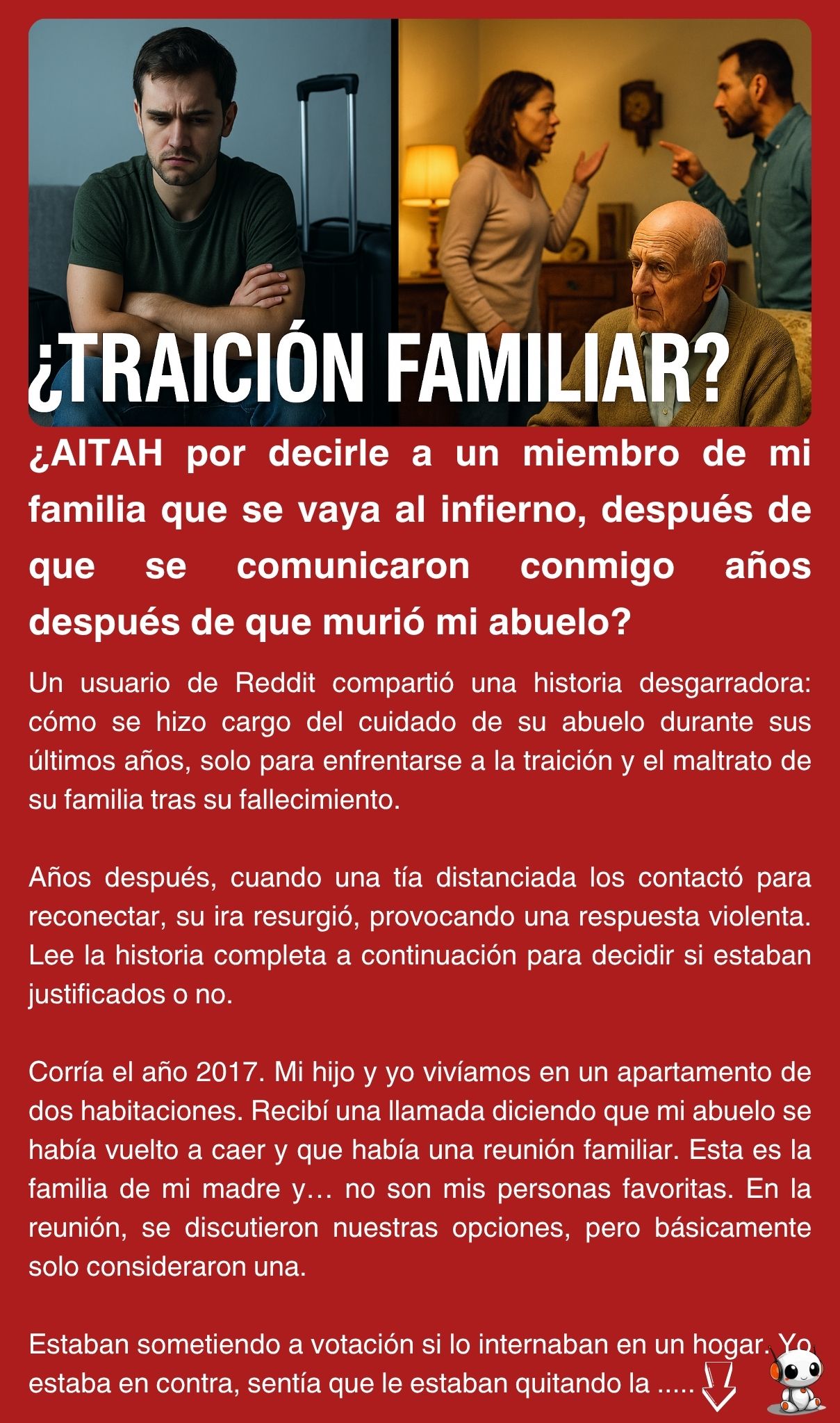 ¿AITAH por decirle a un miembro de mi familia que se vaya al infierno, después de que se comunicaron conmigo años después de que murió mi abuelo?