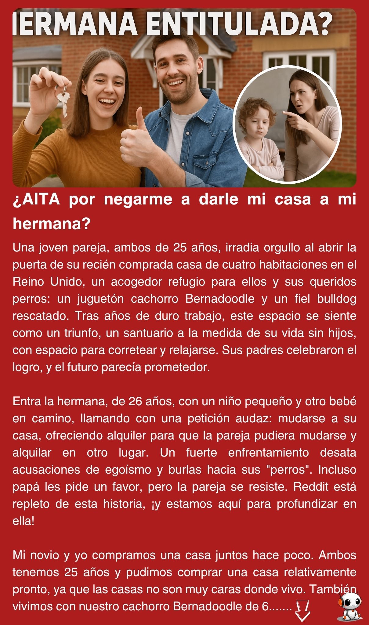 ¿AITA por negarme a darle mi casa a mi hermana?